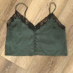 Urban Outfitters Women’s Lace Green Top Size Small Office Party Adjustable Strap